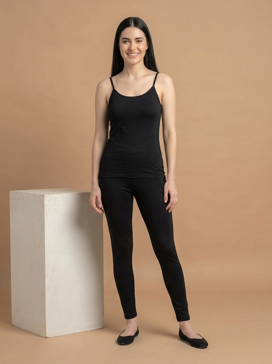 Razanio Women Camisole - Black (TOP AND BOTTOM)