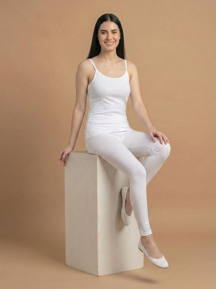 Razanio Women Camisole - White (TOP AND BOTTOM)