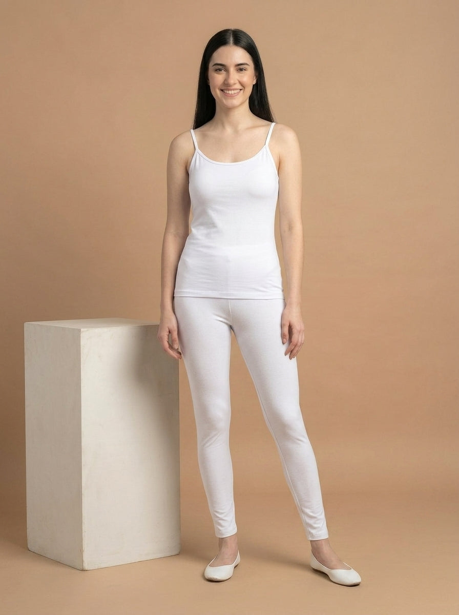 Razanio Women Camisole - White (TOP AND BOTTOM)