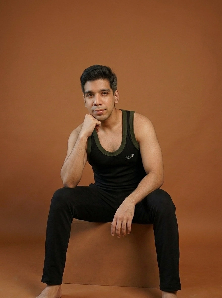 MOJO BLACK VEST SLEEVELESS - PACK OF 3