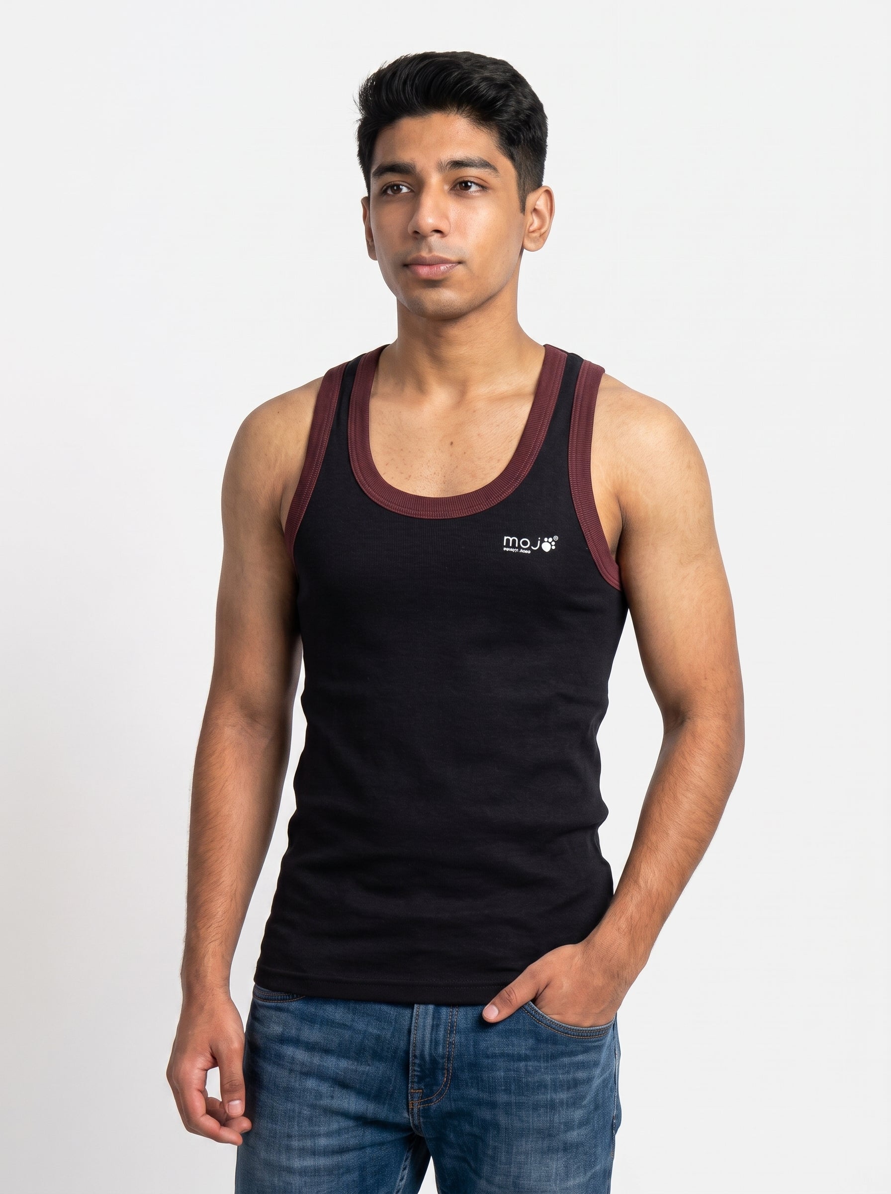MOJO BLACK VEST SLEEVELESS - PACK OF 3