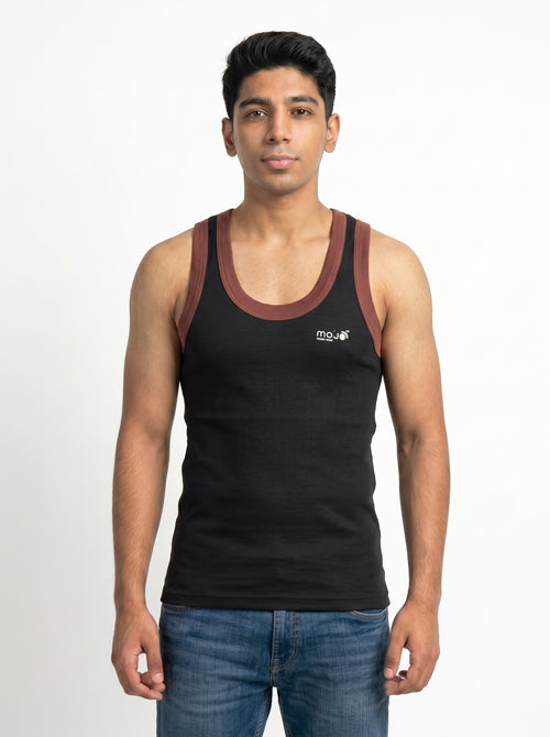 MOJO BLACK VEST SLEEVELESS - PACK OF 3